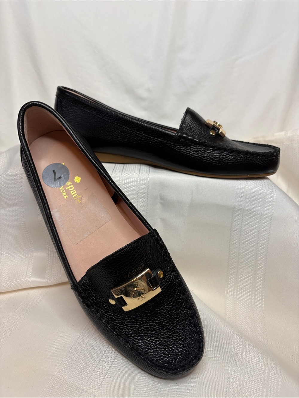 kate spade Carmen Leather Loafers Black Sz 7B NWOT